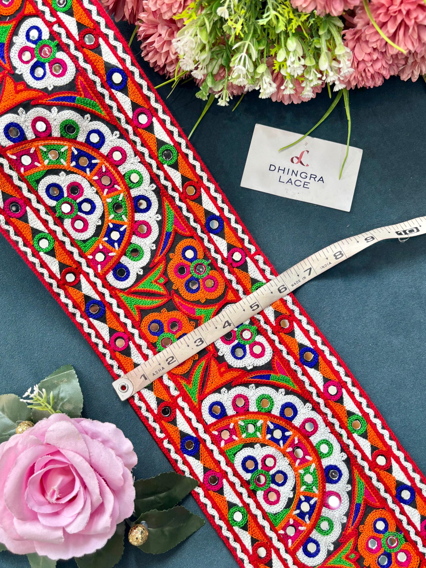 Beautiful Multicolour Gujarati Lace kutch Embroidery 250625