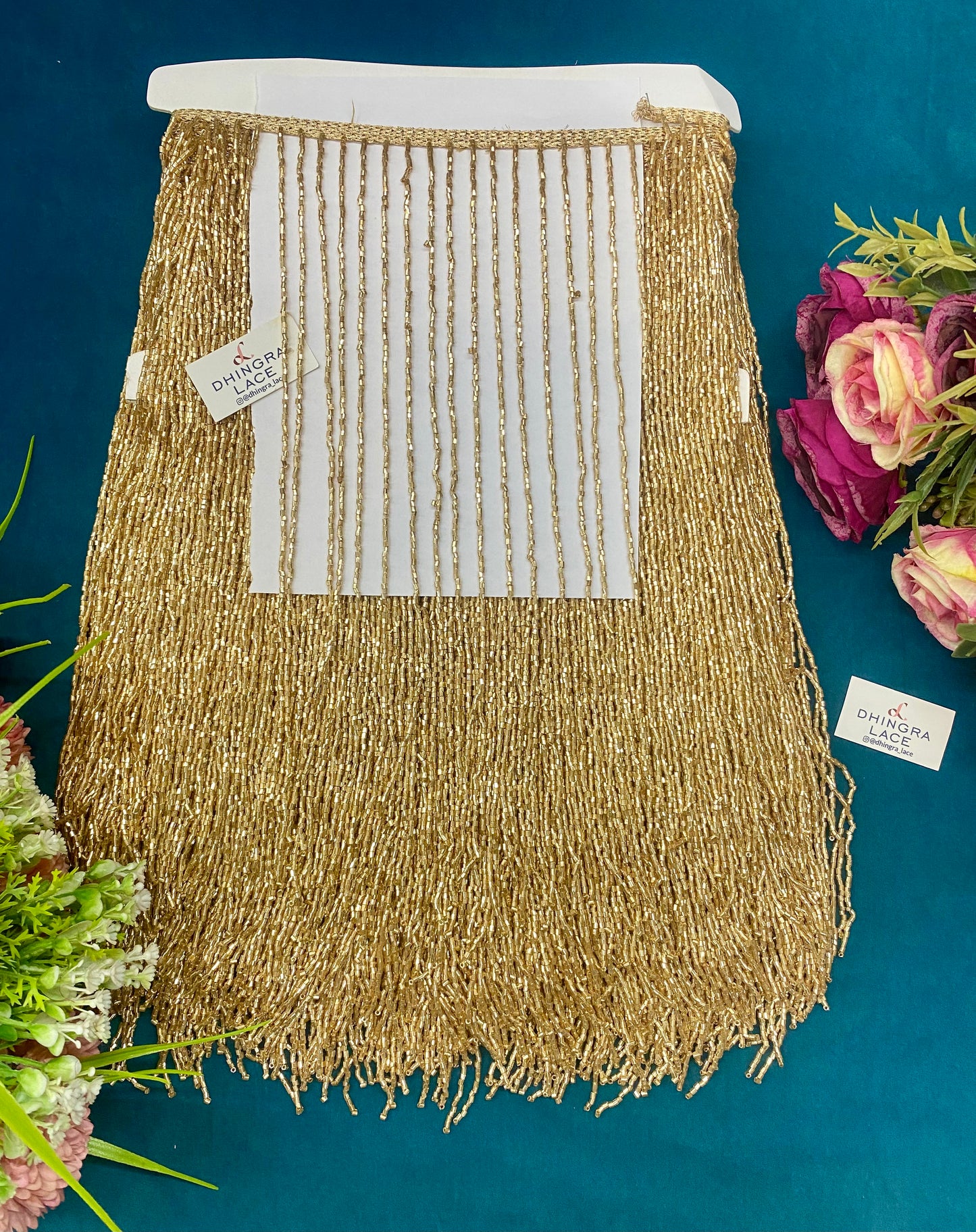 Beautiful Cutpipe Work Fringes Lace 12 Inches Broad (1 Meter) 120826