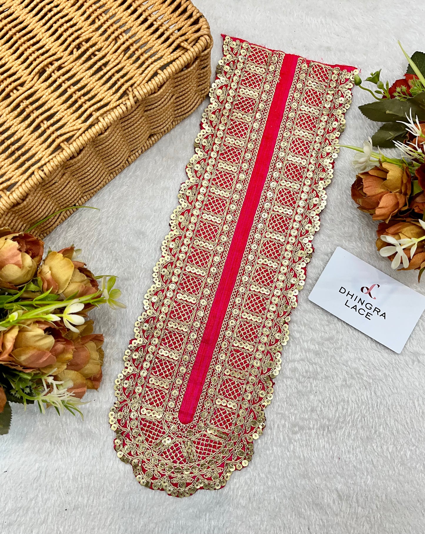 Beautiful Silk Based Zari Work Kurta Neck Patch Magenta 141224 Deal Men / Women