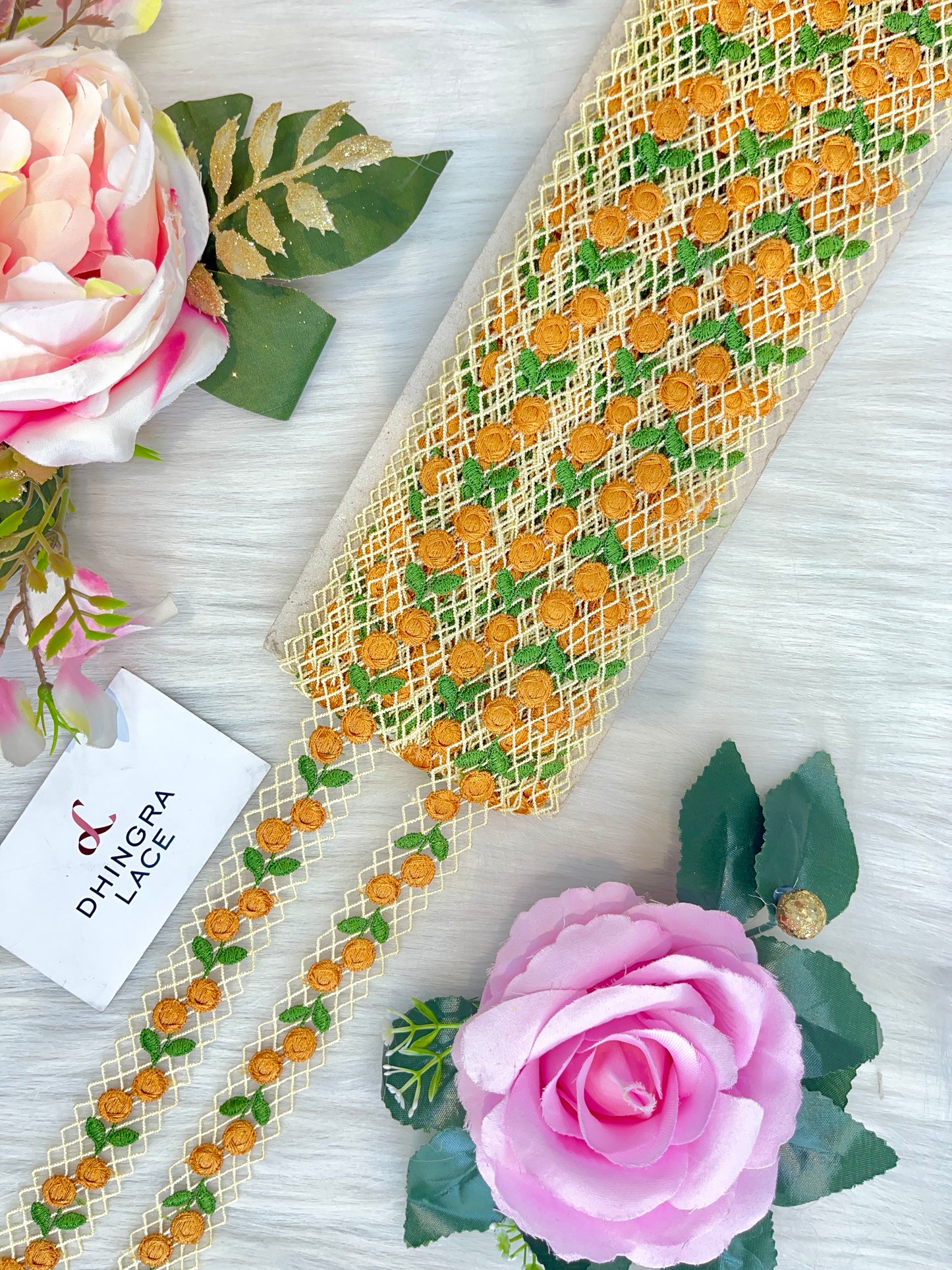 Beautiful Insertion Guipure Lace Yellow 240525