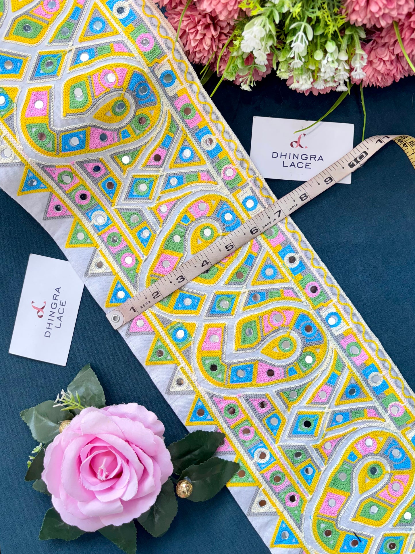 Beautiful Multicolour Gujarati Lace kutch Embroidery 250625