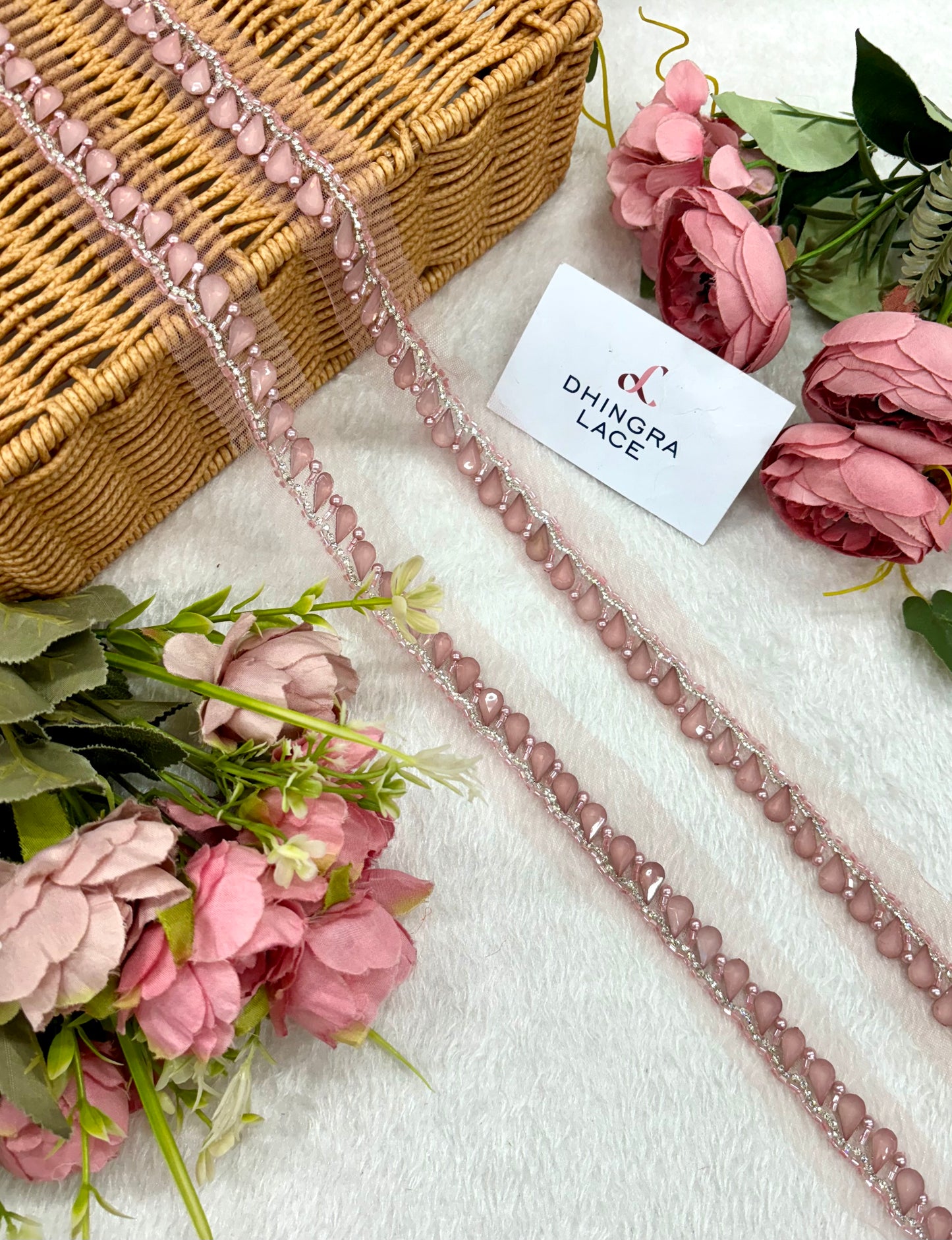 Beautiful Net Based Zarkan, Cutpipe And Crystal Work Lace 121124