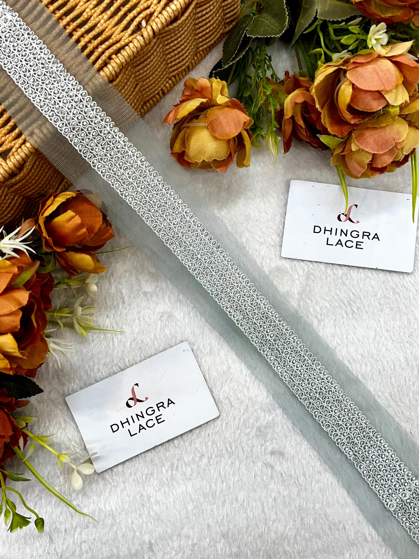 Beautiful Net Based Cutpipe Work Lace 011124