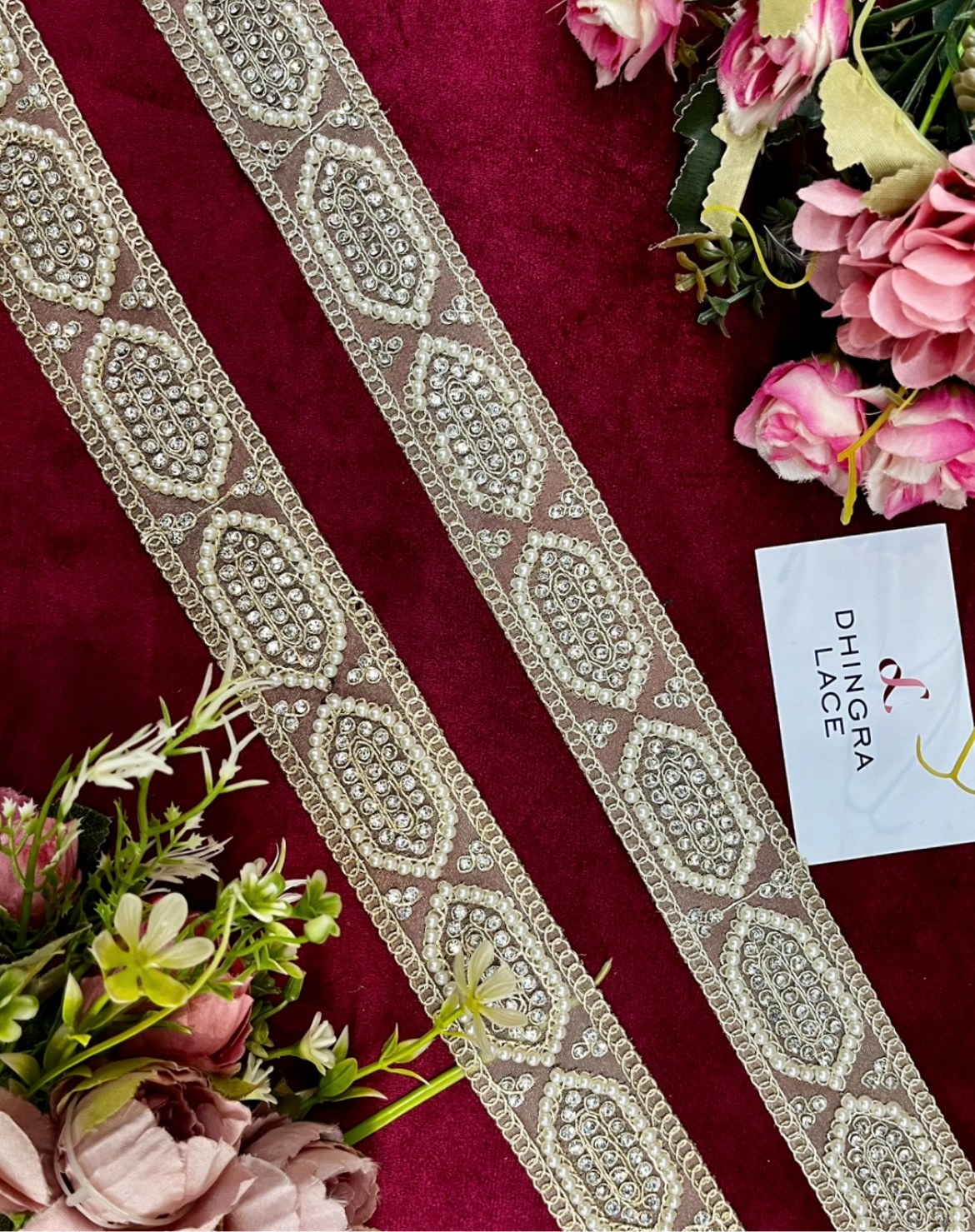 Beautiful Zarkan And Pearl Work Lace 181124