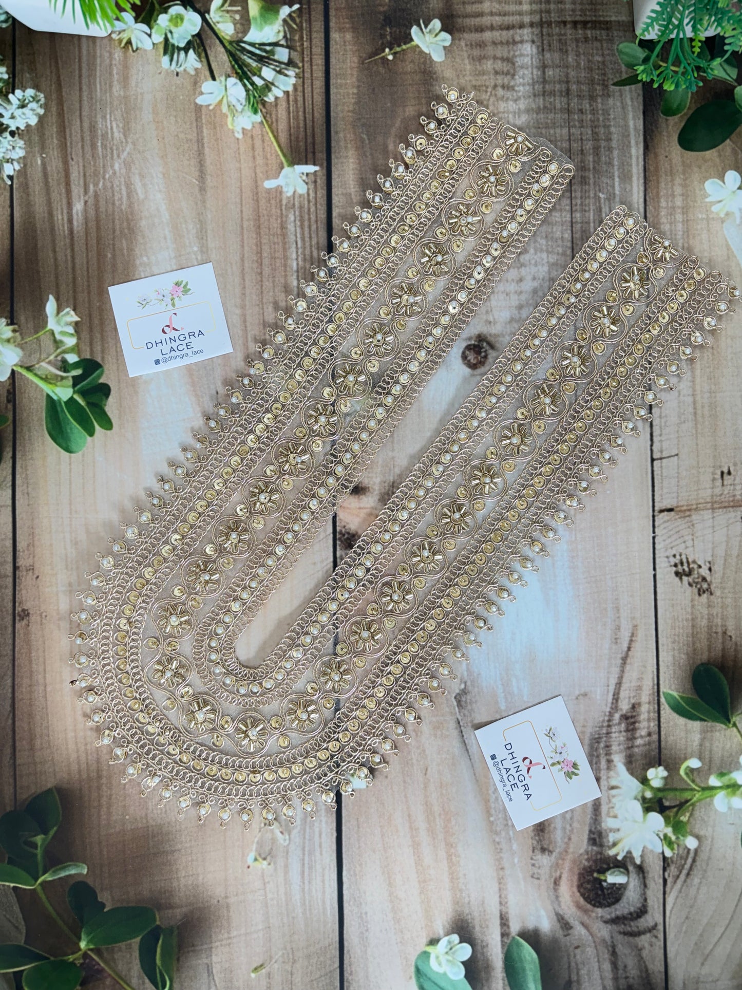 Beautiful Hand Work Kurta Patti Neck Patch Gold 231225