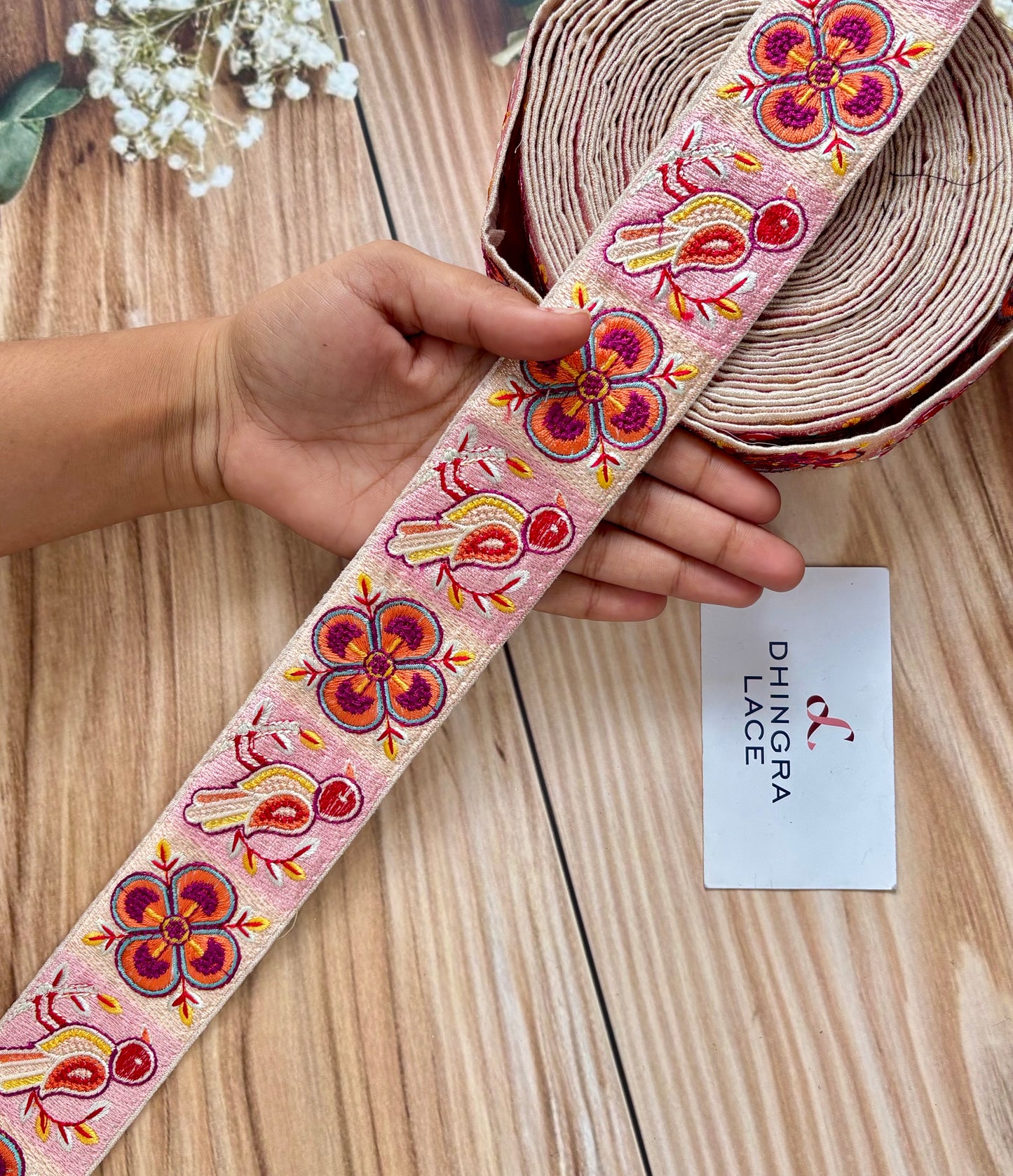 Beautiful Silk Based Thread Work Lace 040725
