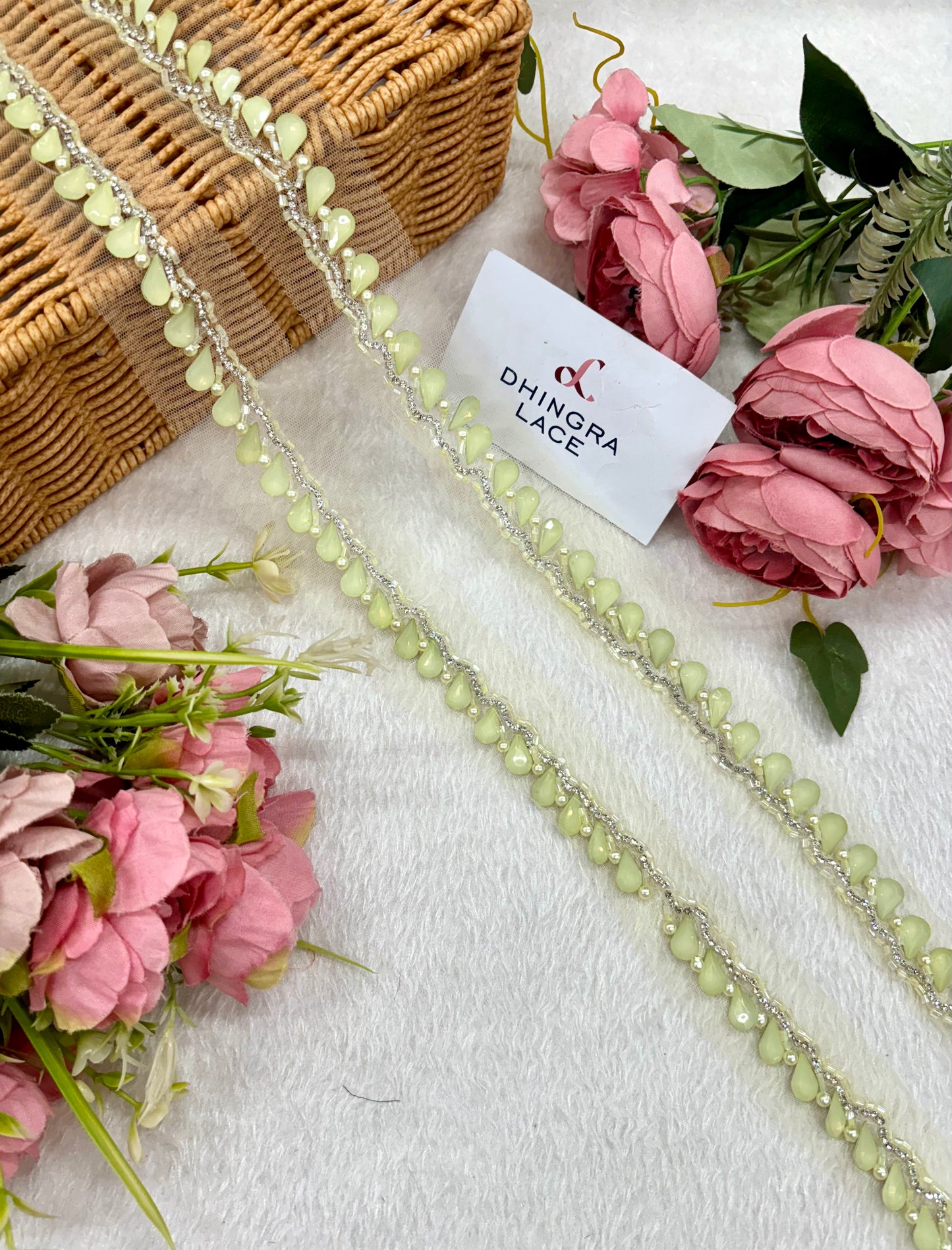 Beautiful Net Based Zarkan, Cutpipe And Crystal Work Lace 121124