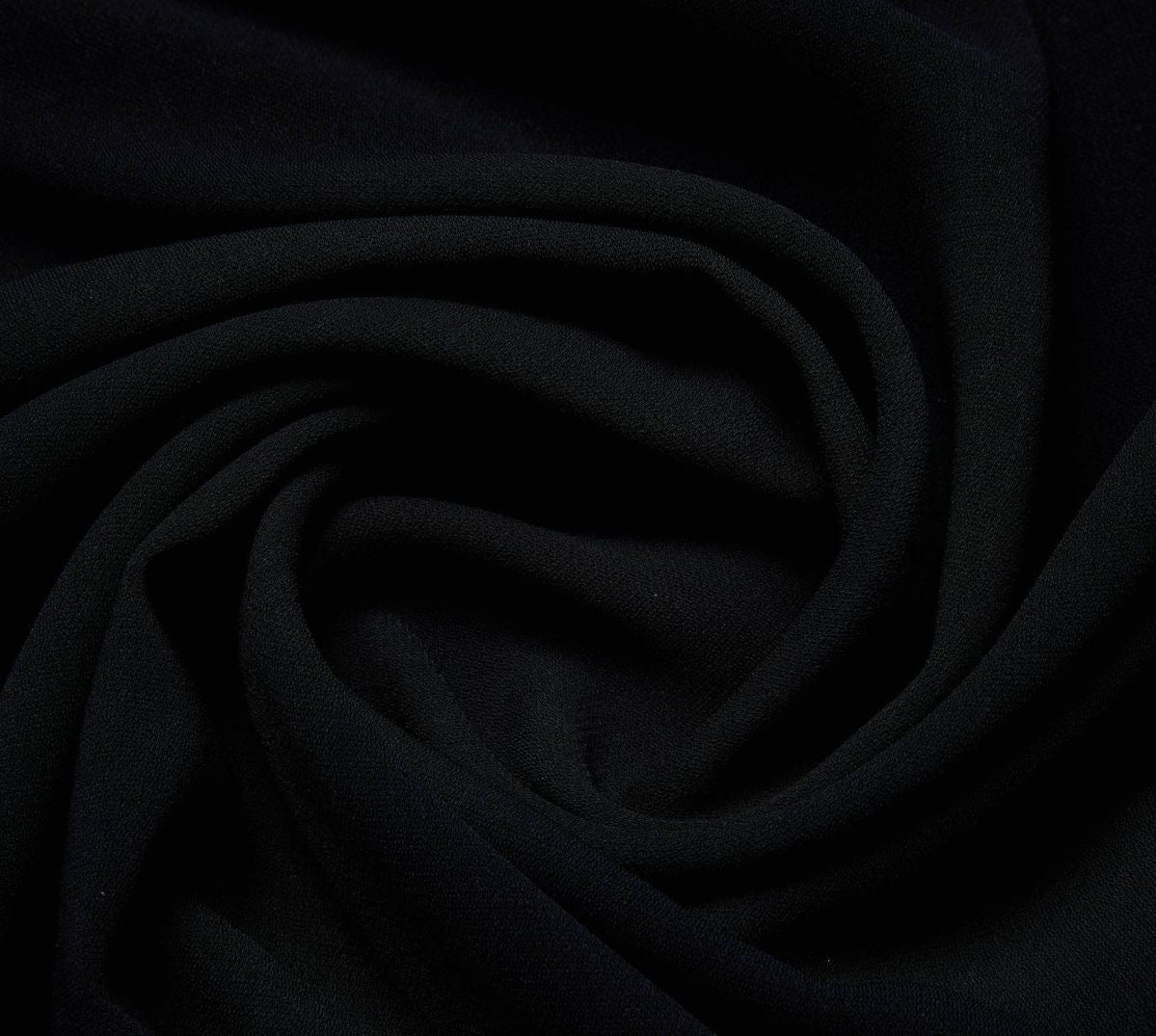 Super Fine Quality Georgette Fabric For Saree Salwar Kameez Gown & Dress, Width 44 Inches Black