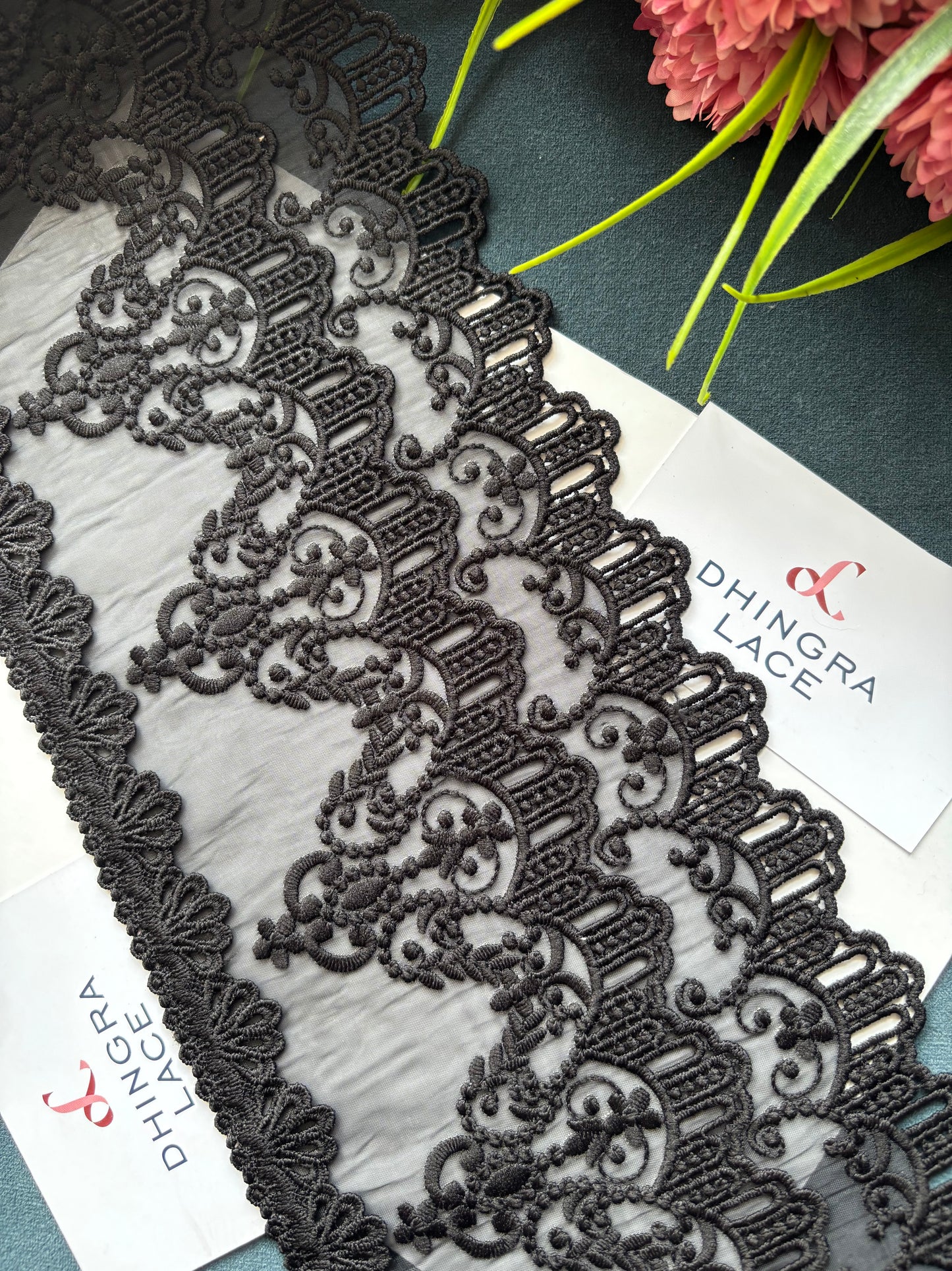 Beautiful Organza Based Lace Black 140725