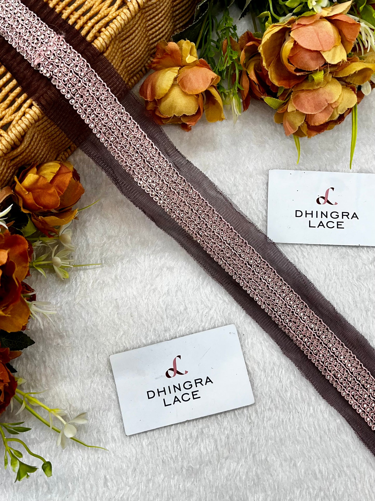 Beautiful Net Based Cutpipe Work Lace 011124