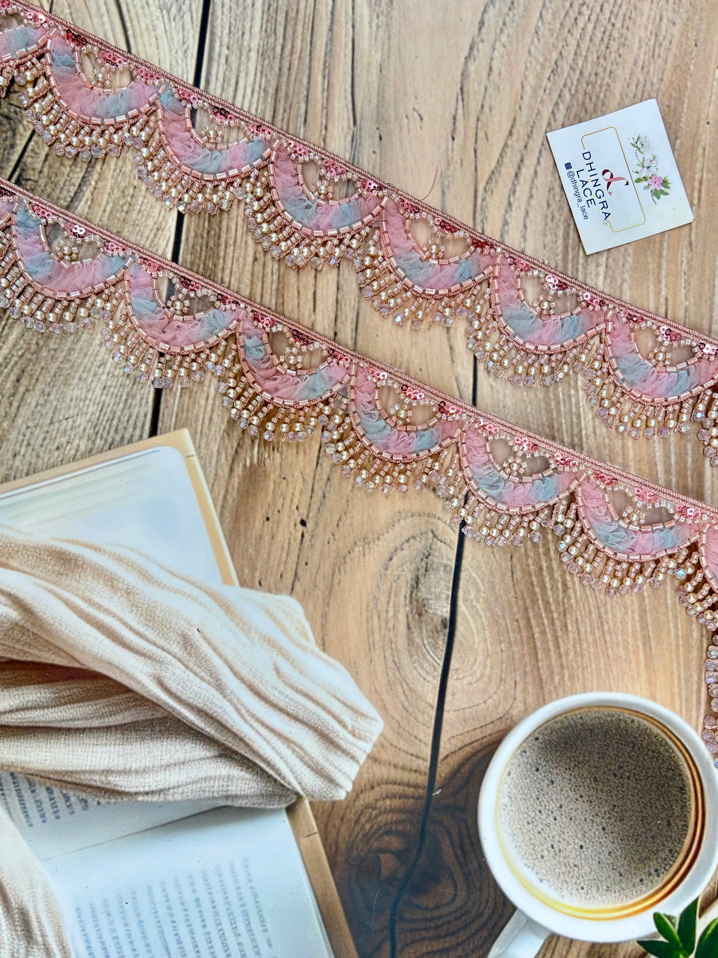 Beautiful Hanging Lace Light Pink Multi 220725