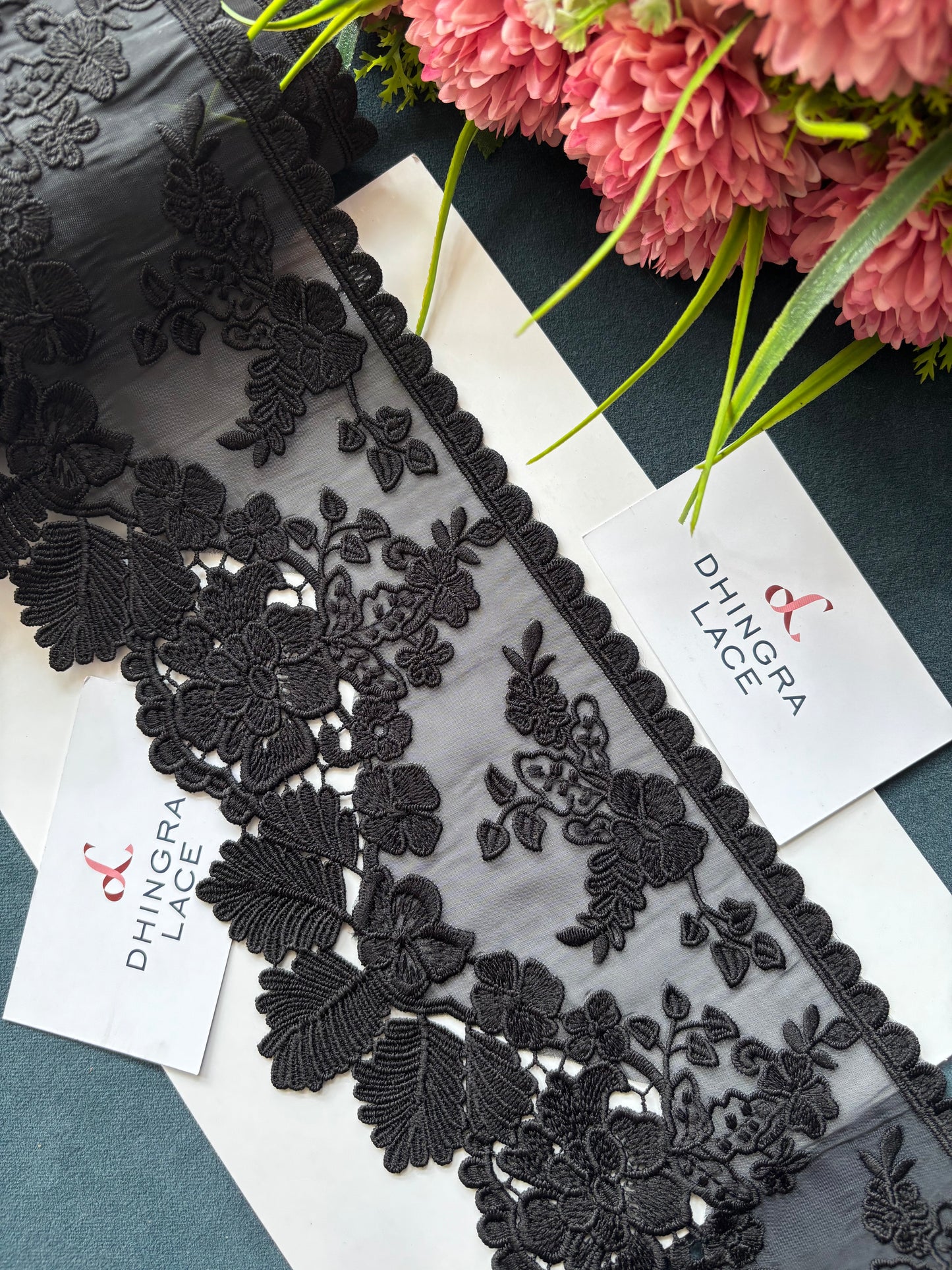 Beautiful Organza Based Lace Black 140725