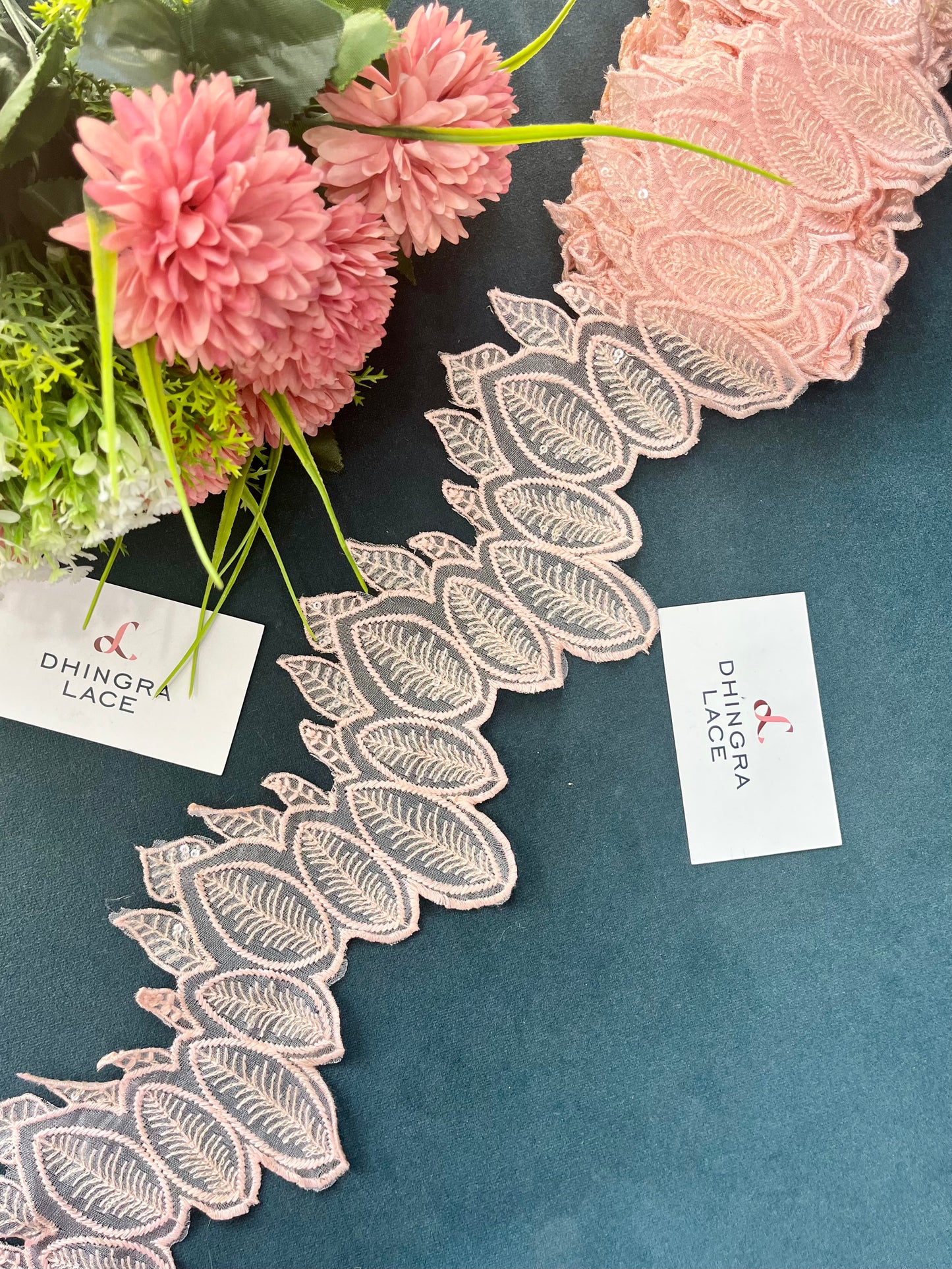 Beautiful Organza Based Lace Baby Pink 190525