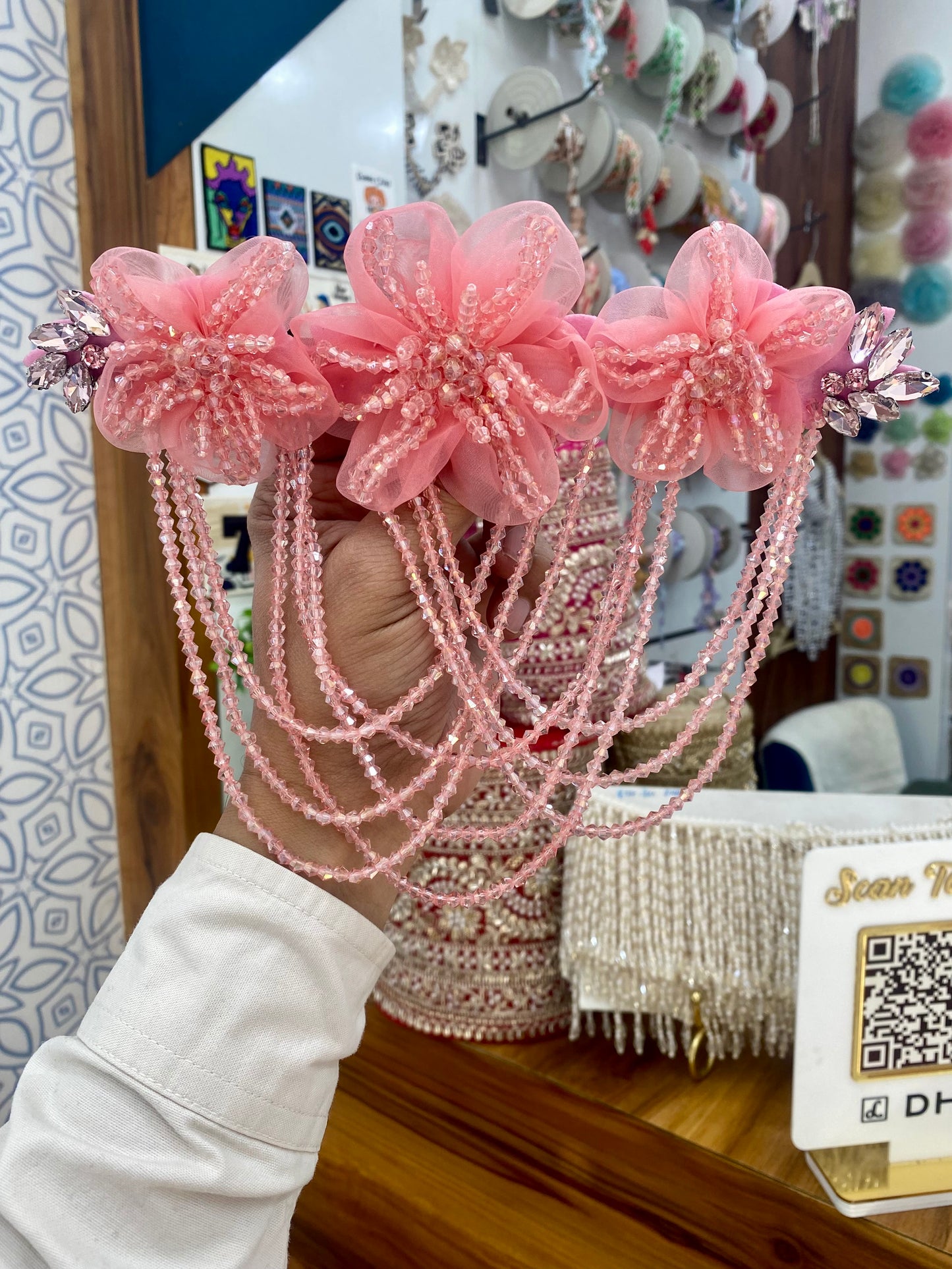 Beautiful Hanging Shoulder/Back Neck Patches Light Pink 021225