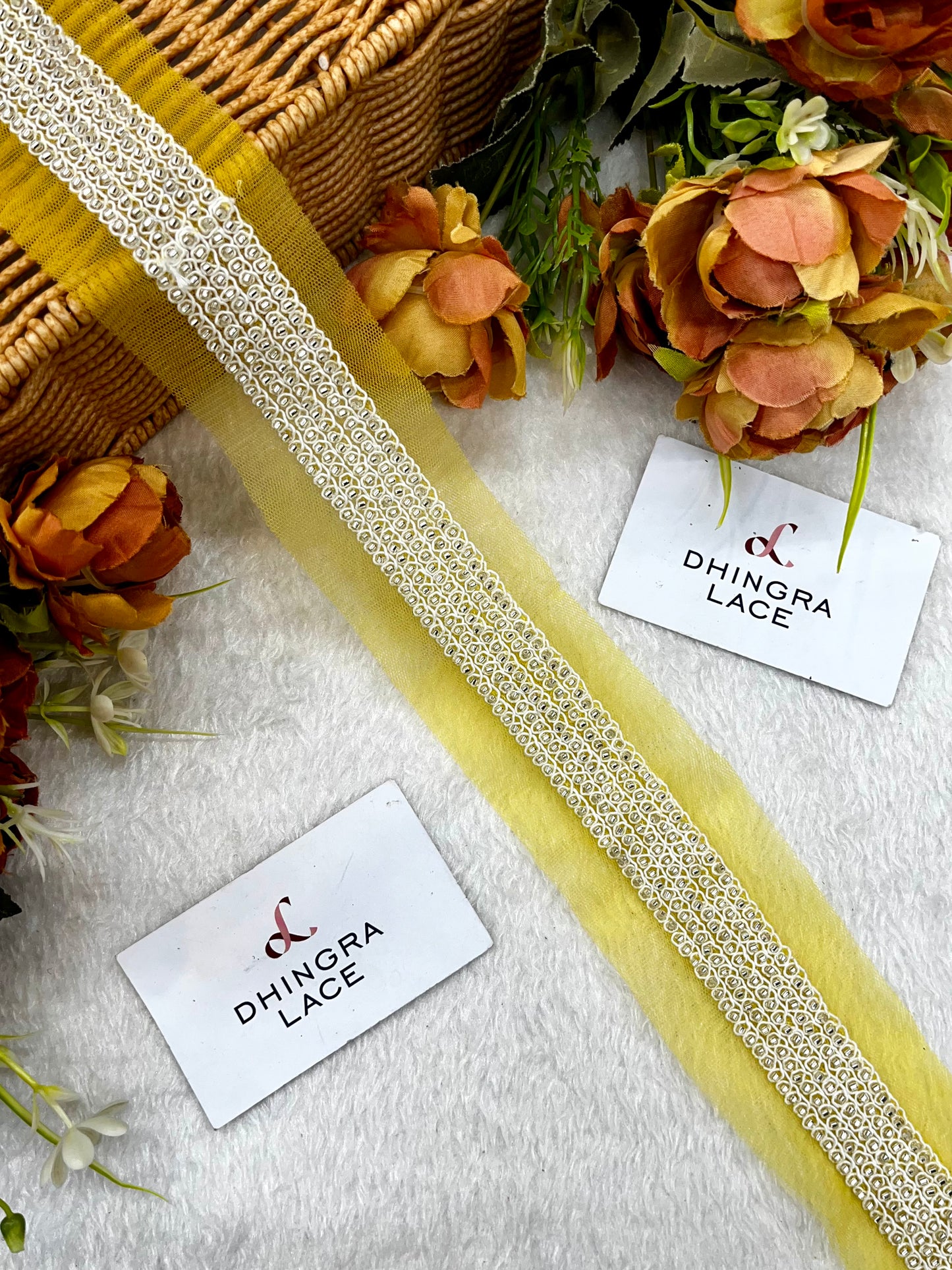 Beautiful Net Based Cutpipe Work Lace 011124