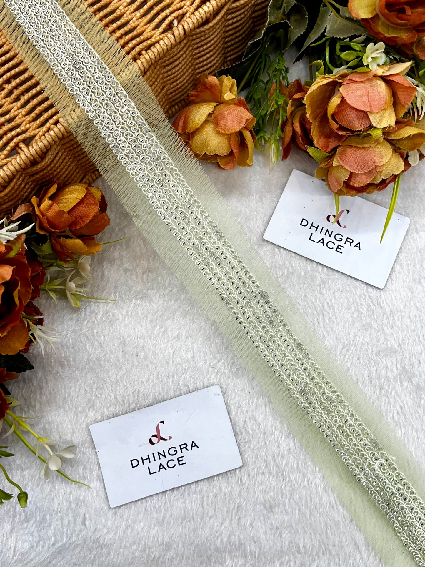 Beautiful Net Based Cutpipe Work Lace 011124