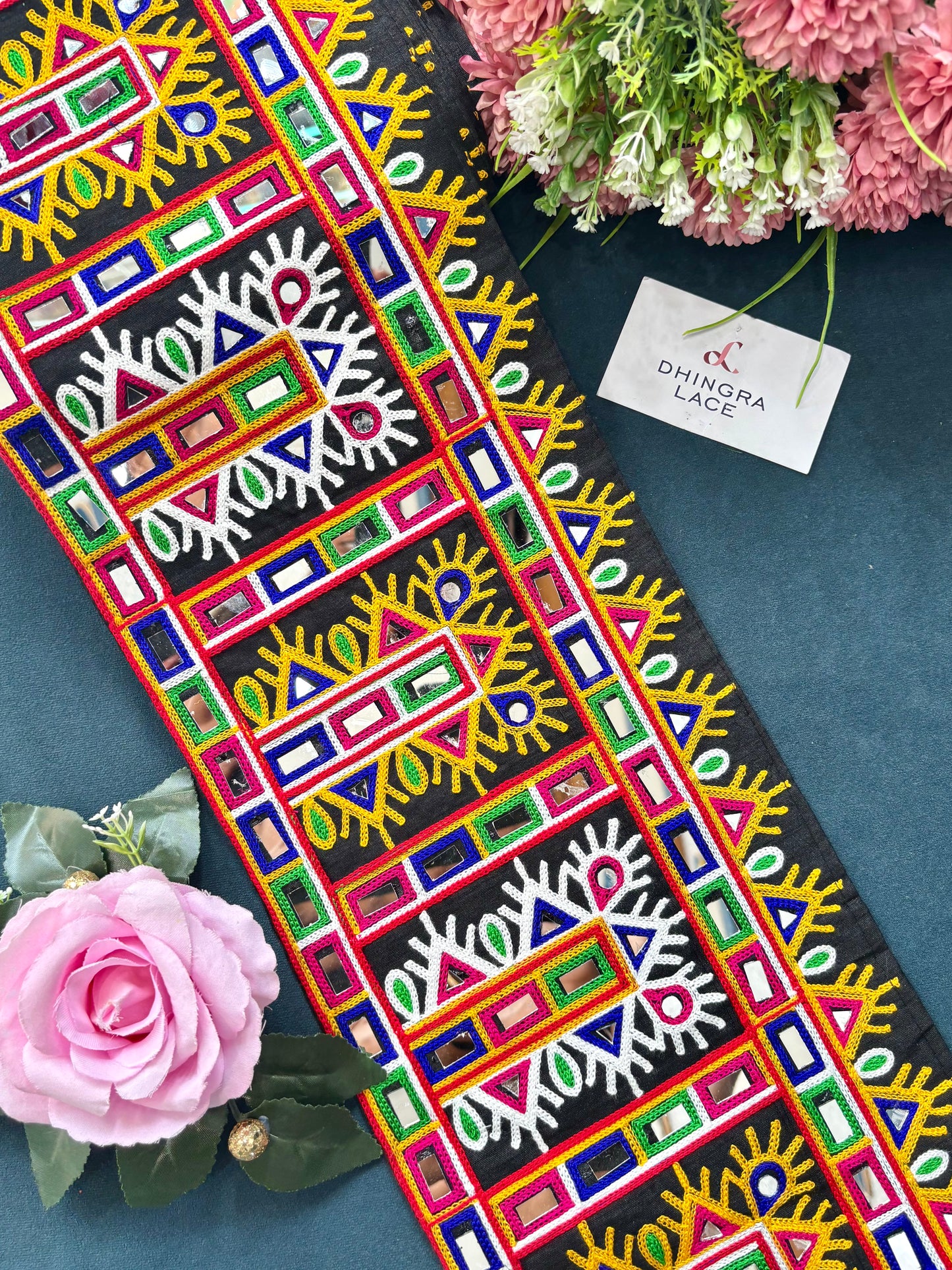Beautiful Multicolour Gujarati Lace kutch Embroidery 250625