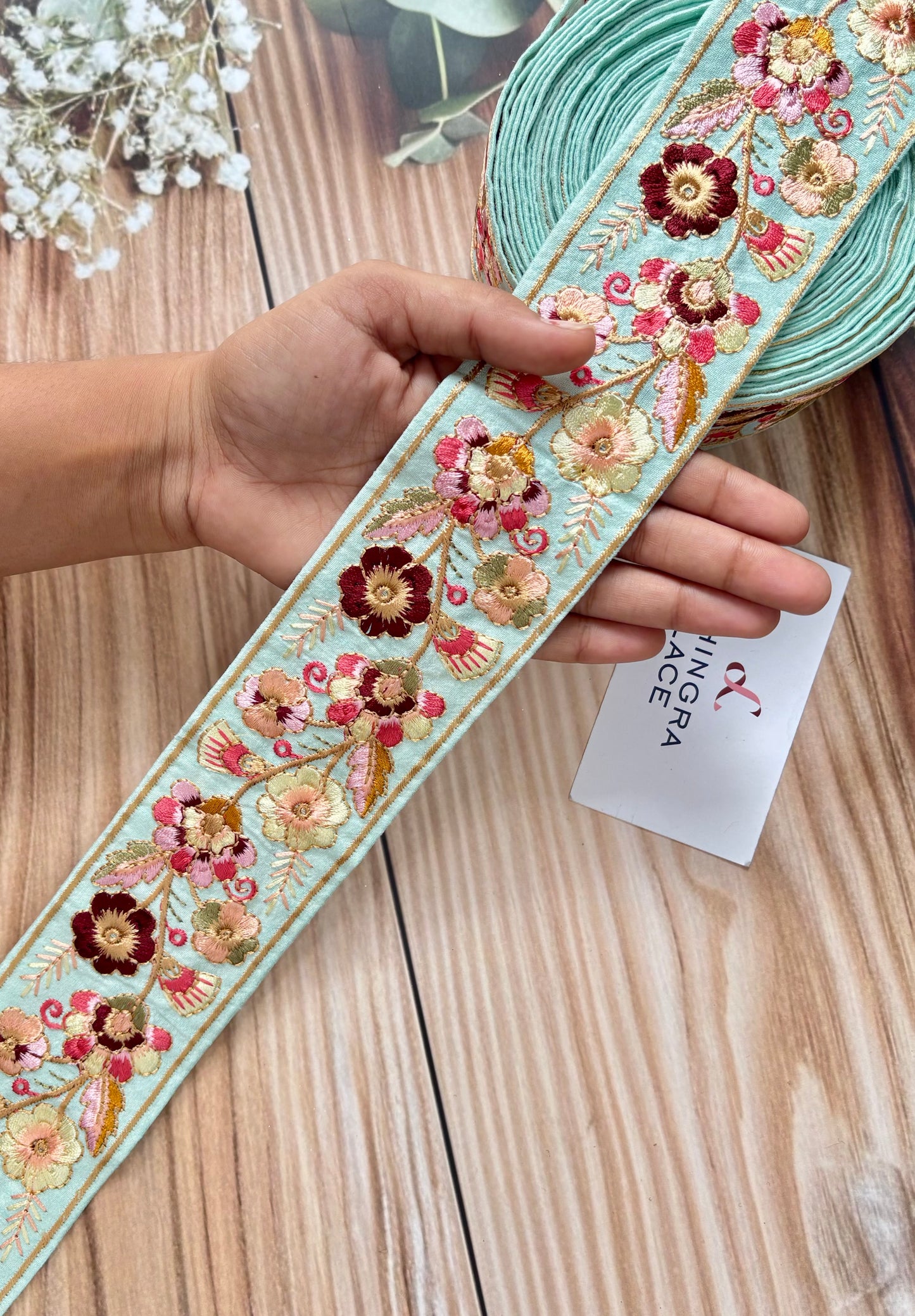 Beautiful Silk Based Thread Work Lace 040725