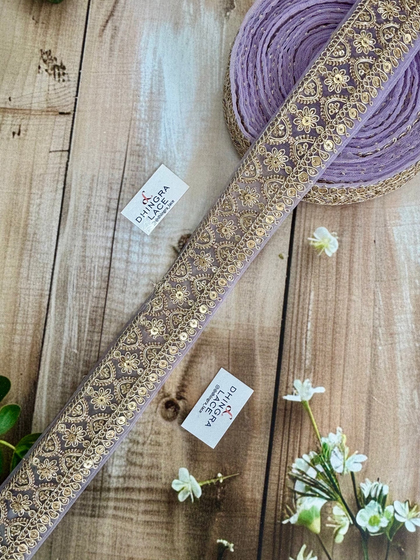 Beautiful Net Based Zari Work Lace Medium Olive Green Colourful (9 Meters) 120326