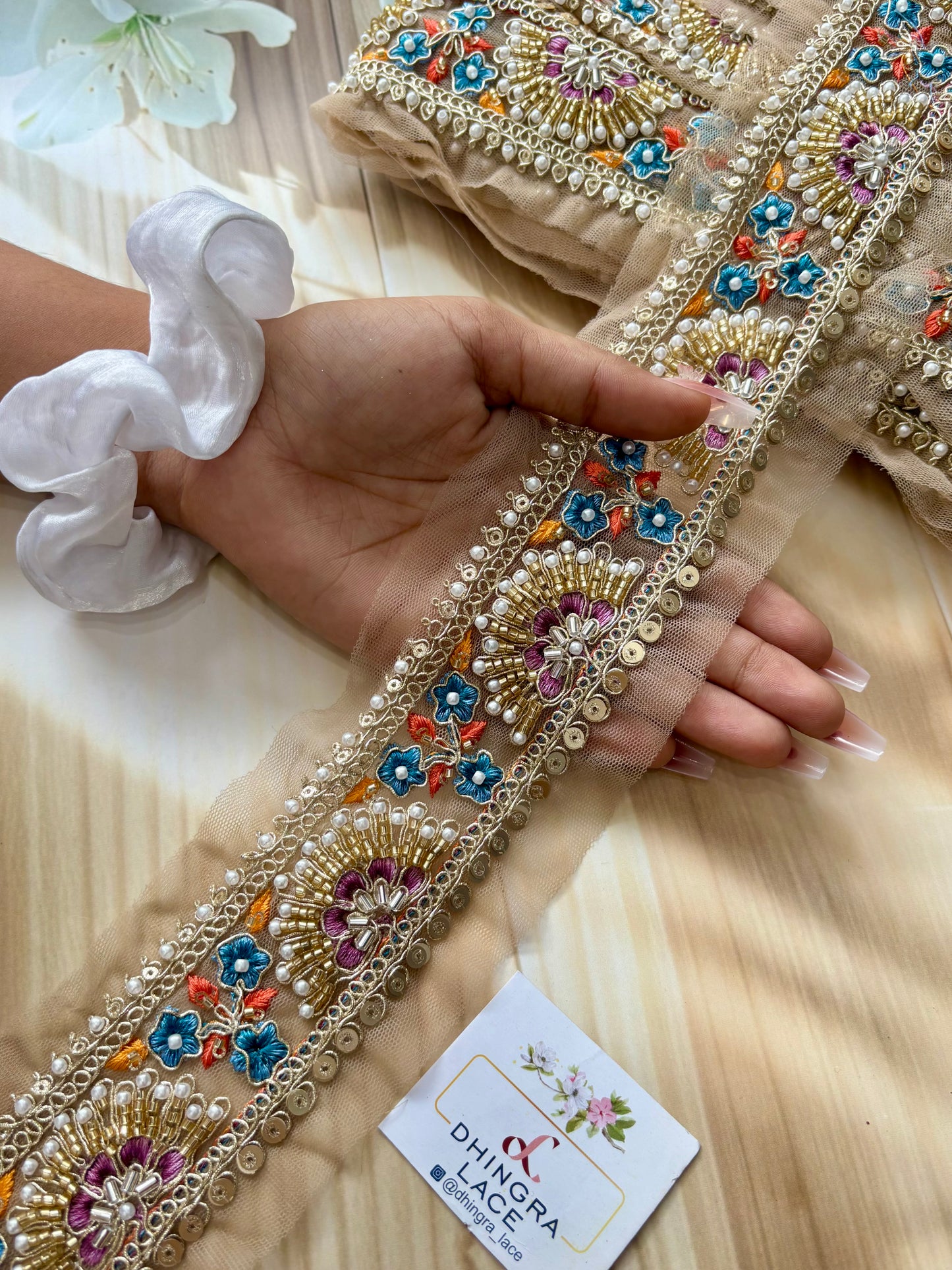 Beautiful Net Based Threadwork Lace 9 Meters M300625