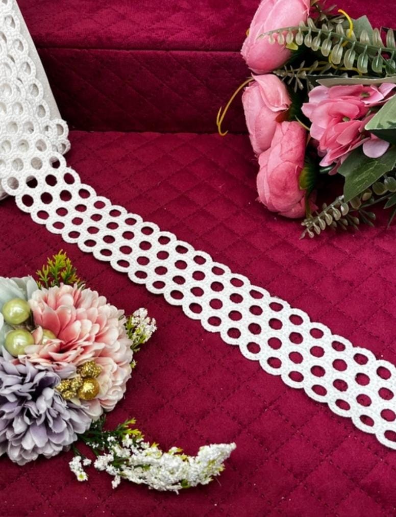 Beautiful White Cotton Insertion Lace 070824 C2