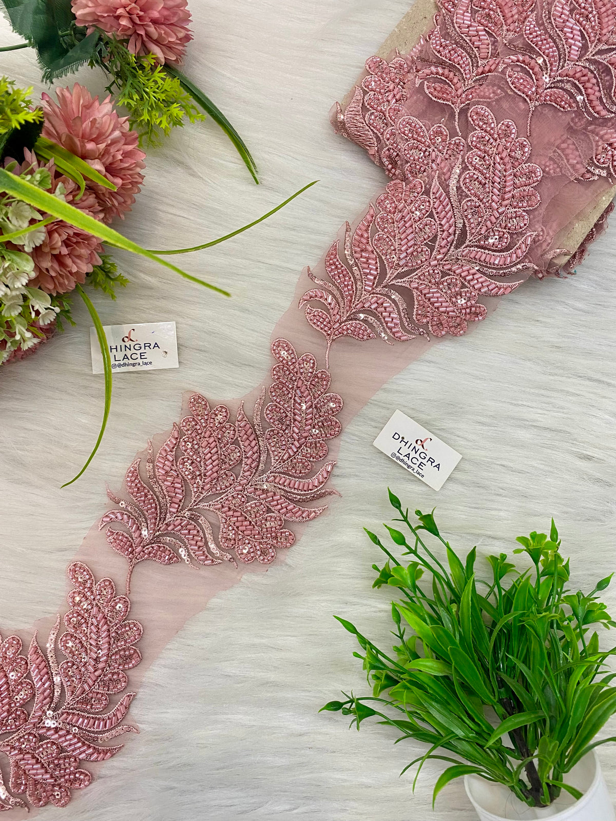 Beautiful Organza Based Handwork Patch Work Lace (6 Patches In 1 Yard) 100926