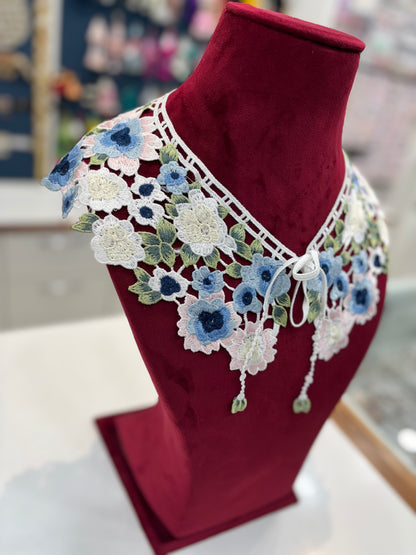 Beautiful Guipure Multicolour Cape Collar 090125