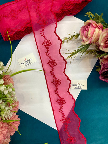 Beautiful Organza Based Scallop Lace (9 Meters) 240726