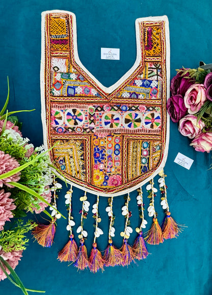 Beautiful Multicolour Mirror Work Hanging Neck Patches (1 Piece) 110826
