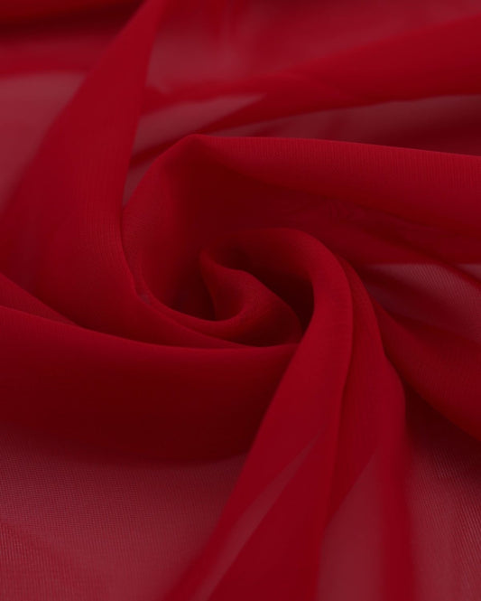 Super Fine Quality Georgette Fabric For Saree Salwar Kameez Gown & Dress, Width 44 Inches Red Dl117
