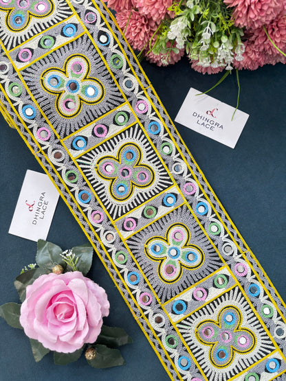 Beautiful Multicolour Gujarati Lace kutch Embroidery 250625