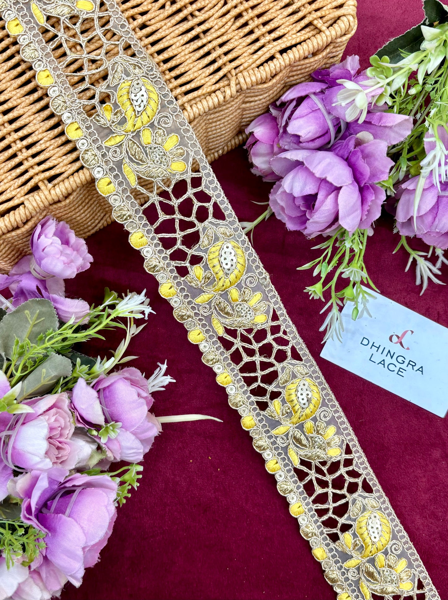 Beautiful Cutwork Zari And Thread Work Lace 151124