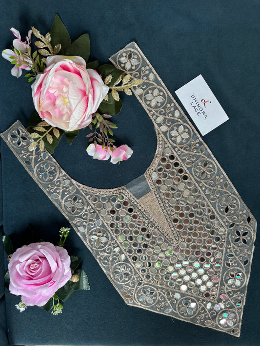 Beautiful Mirror Work Neck Water Gold 260525