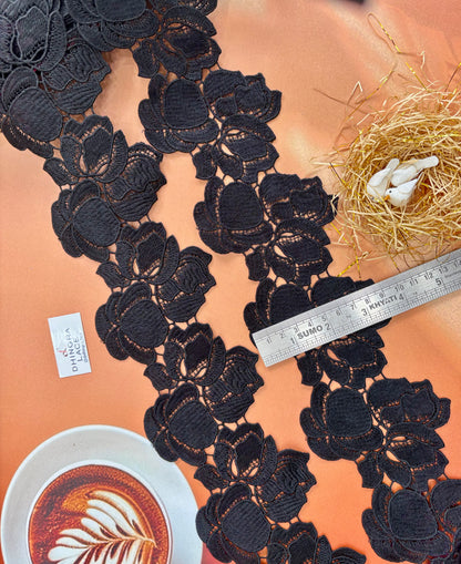 Beautiful Guipure Summer Lace Black 3 Yard (1 Meters) Medium 060326/120326