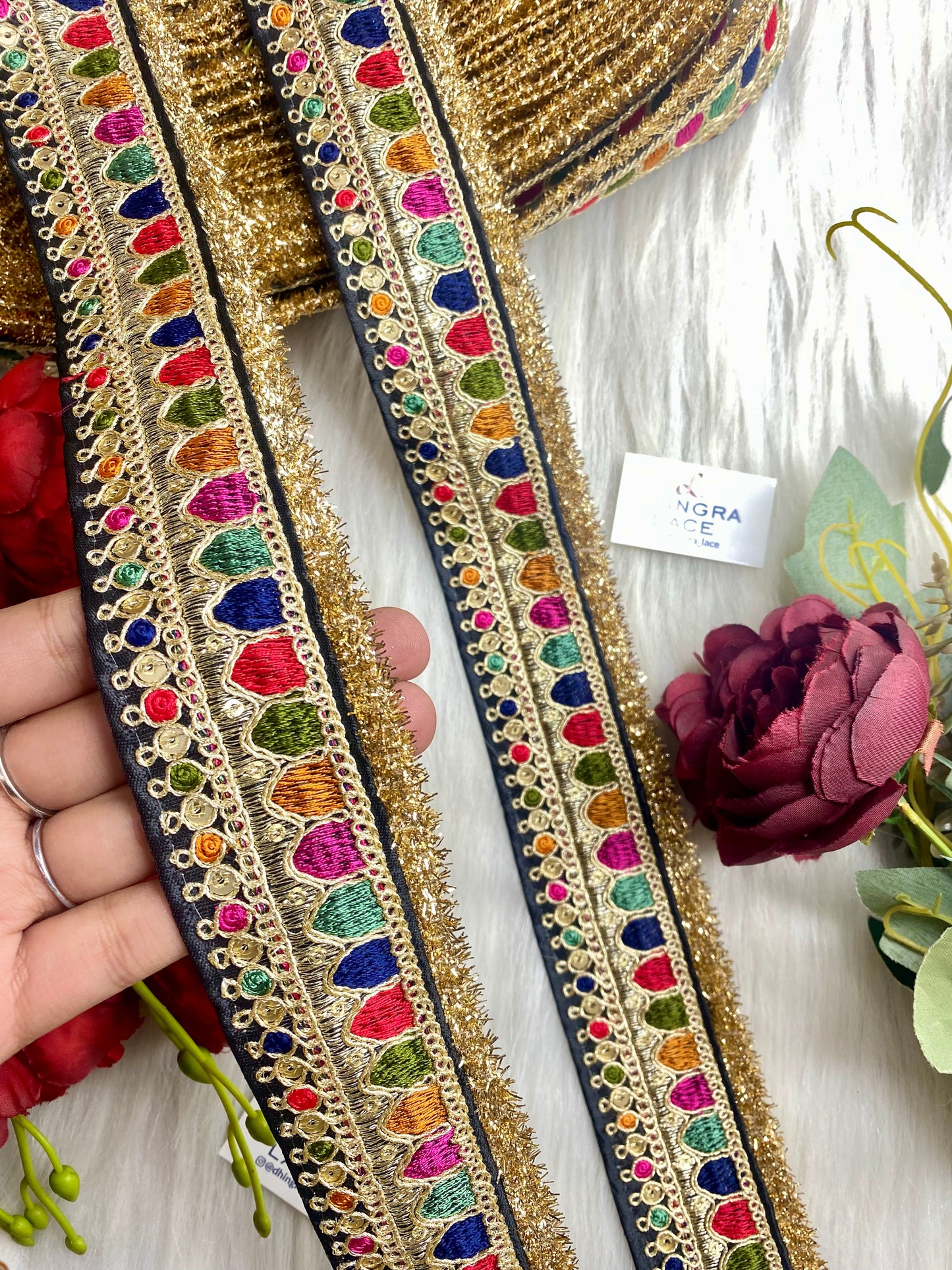 Beautiful Black Multi Sabyasachi 2 Inches Broad Lace 9 Meters 050126