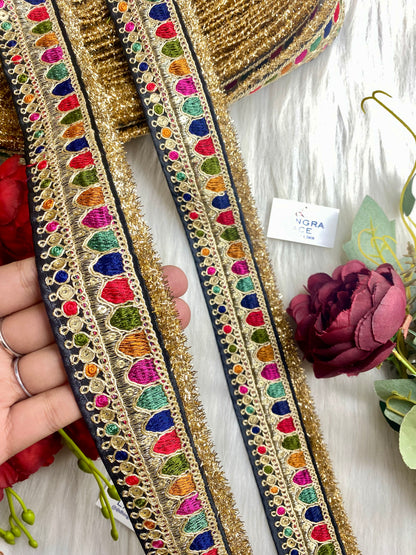 Beautiful Black Multi Sabyasachi 2 Inches Broad Lace 9 Meters 050126