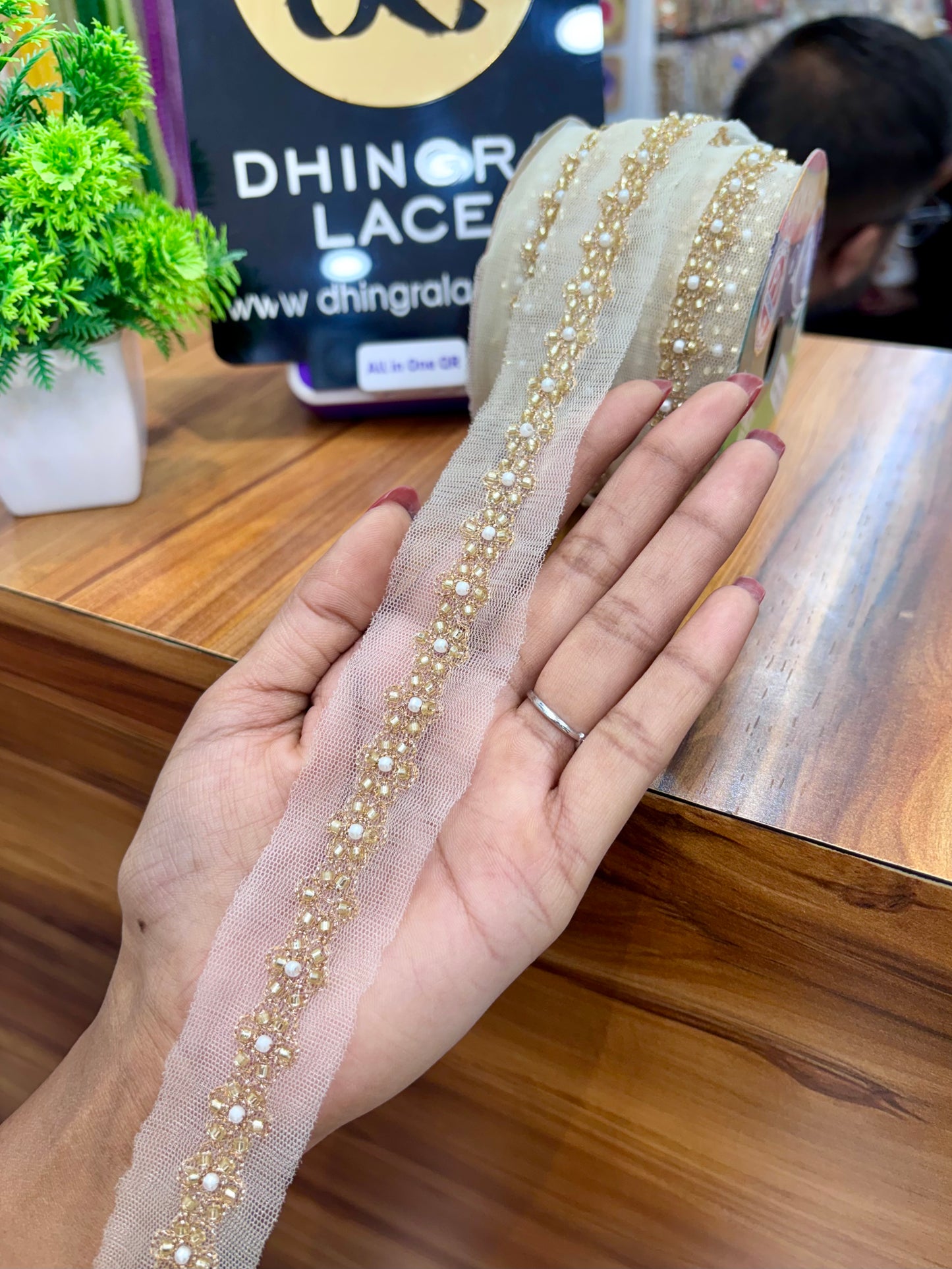 Beautiful Net Based Cutdana Work Lace 201125