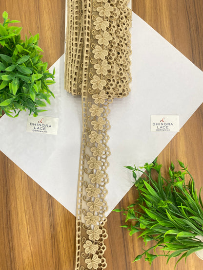Beautiful Net Based Zari Work Guipure Lace (1 Meter) 090626