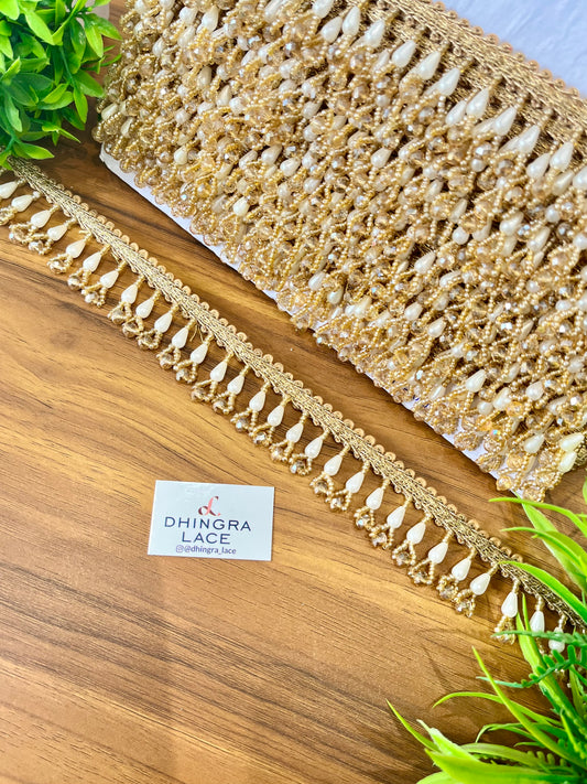 Beautiful Pearl Work Hanging Lace 241125/081225