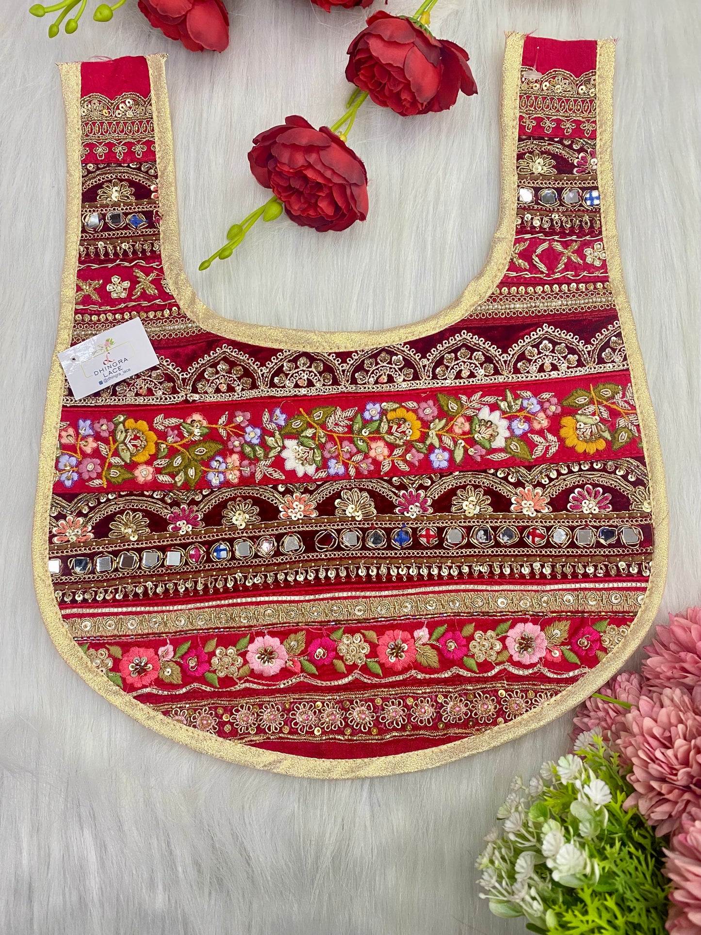 Beautiful Multicolour Zardozi Work Neck Patches 020126