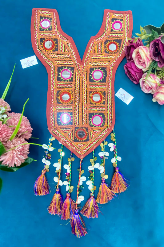 Beautiful Multicolour Mirror Work Hanging Neck Patches (1 Piece ) 110826