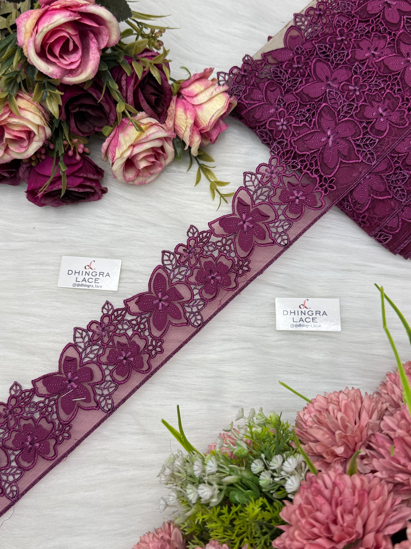 Beautiful Net Based Flower Lace (1 Meter) 200626