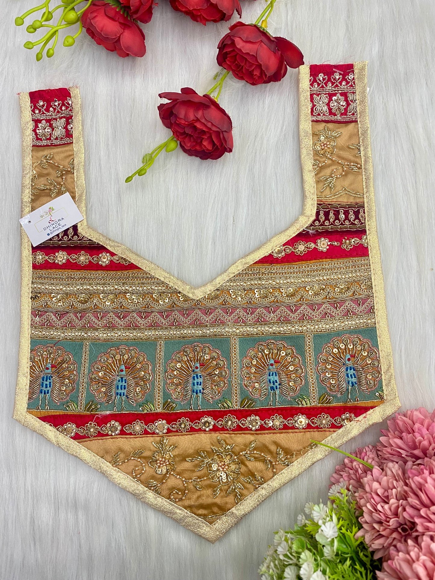 Beautiful Multicolour Zardozi Work Neck Patches 020126