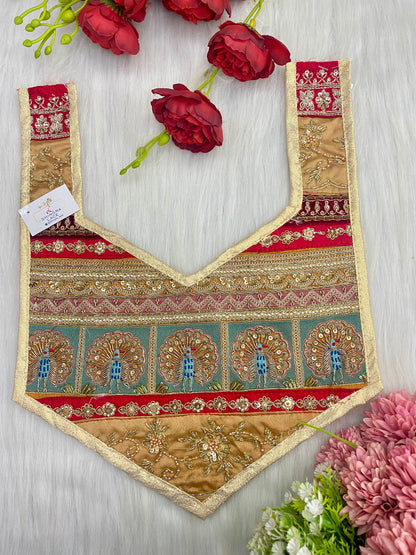 Beautiful Multicolour Zardozi Work Neck Patches 020126
