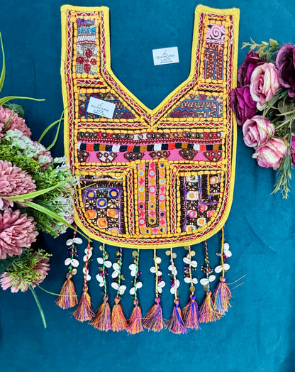Beautiful Multicolour Mirror Work Hanging Neck Patches (1 Piece) 110826