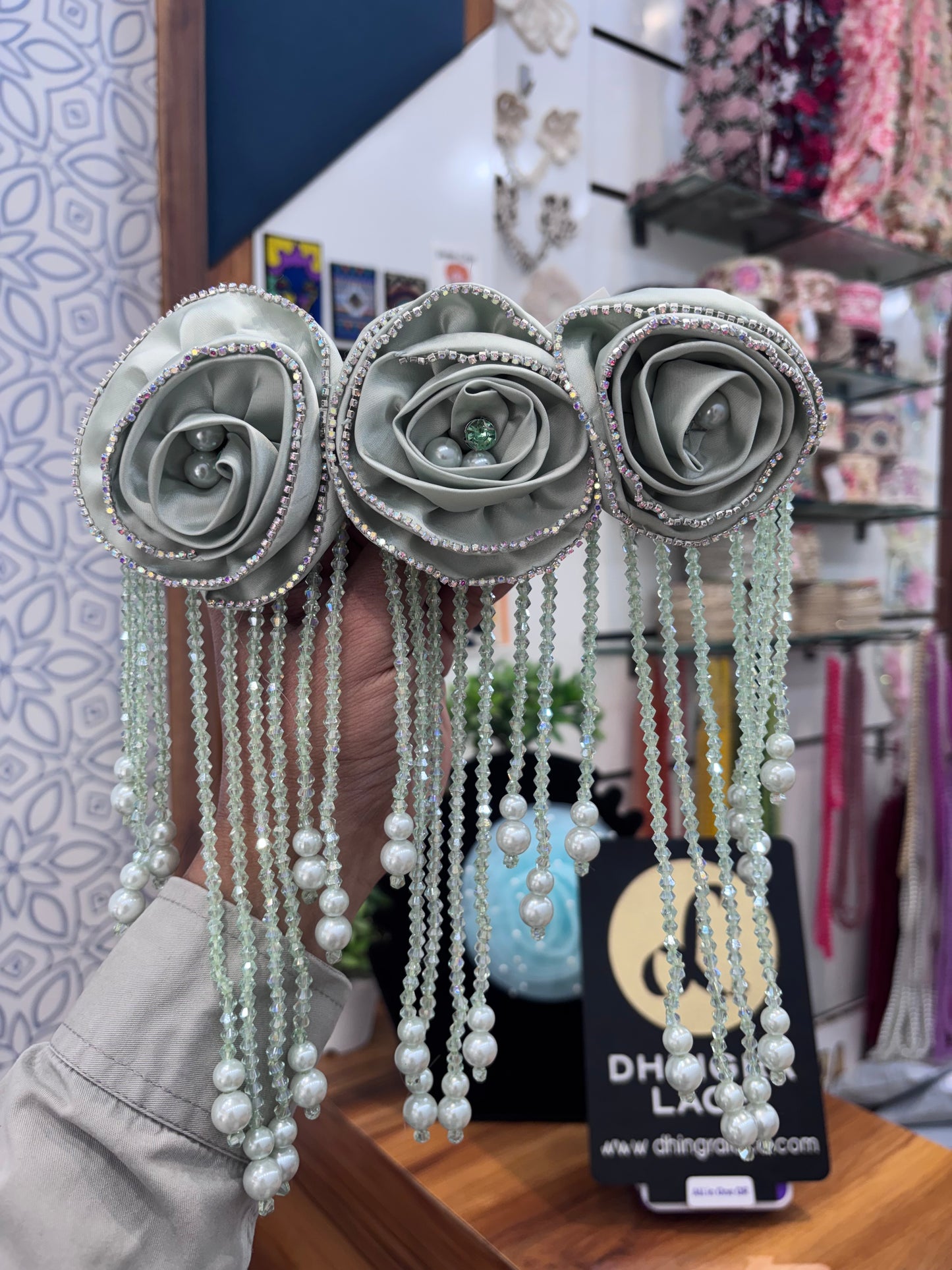 Beautiful Hanging Shoulder/Back Neck Patches Pista Green 021225