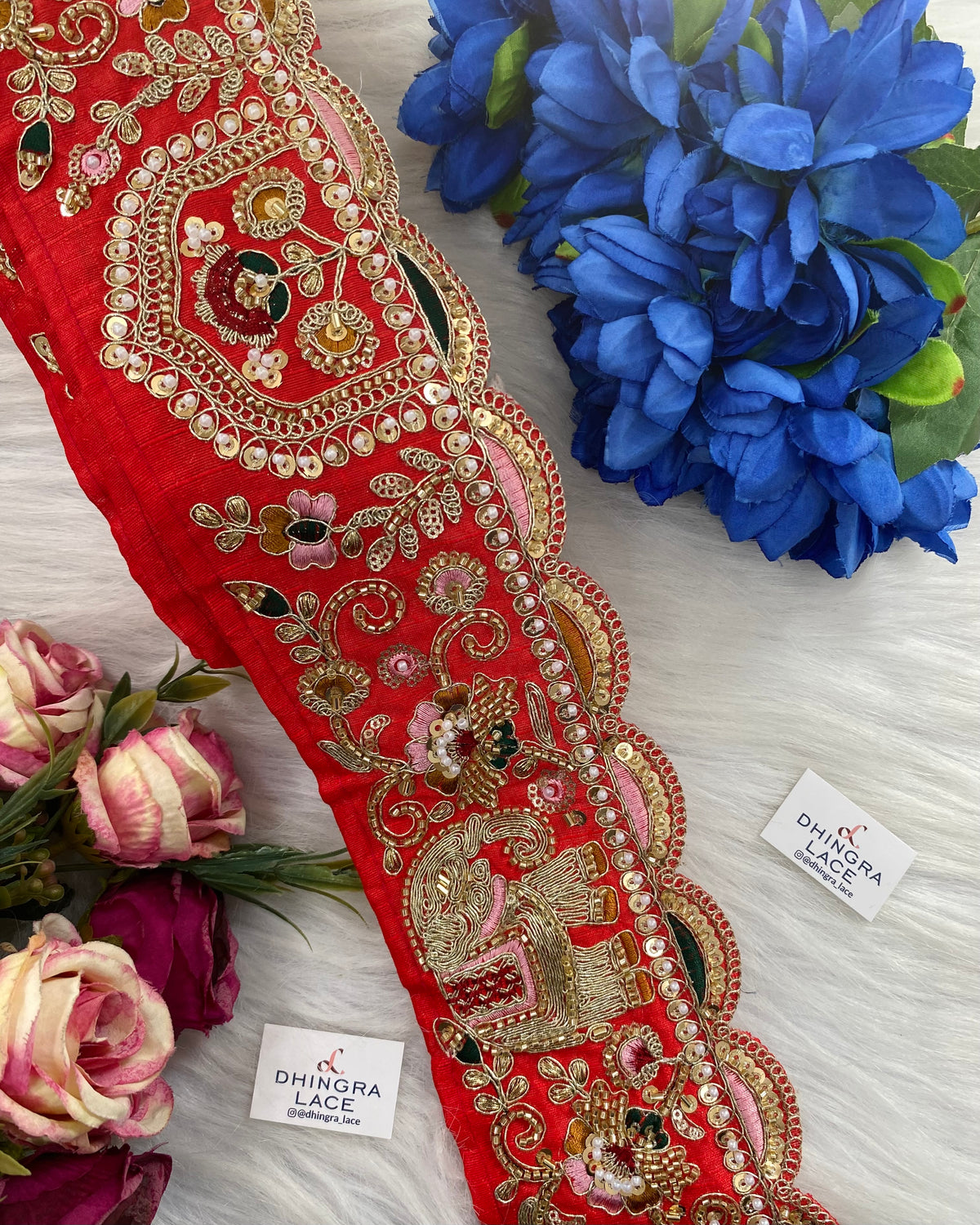 Silk Based Handwork Border Multi Threads (9 meters) 081026