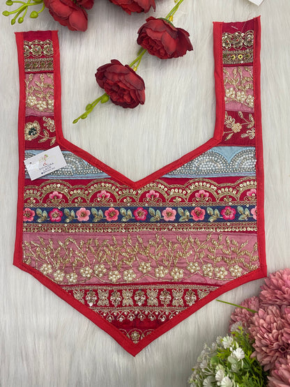 Beautiful Multicolour Zardozi Work Neck Patches 020126