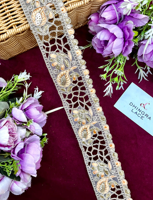Beautiful Cutwork Zari And Threadwork  Lace 151124