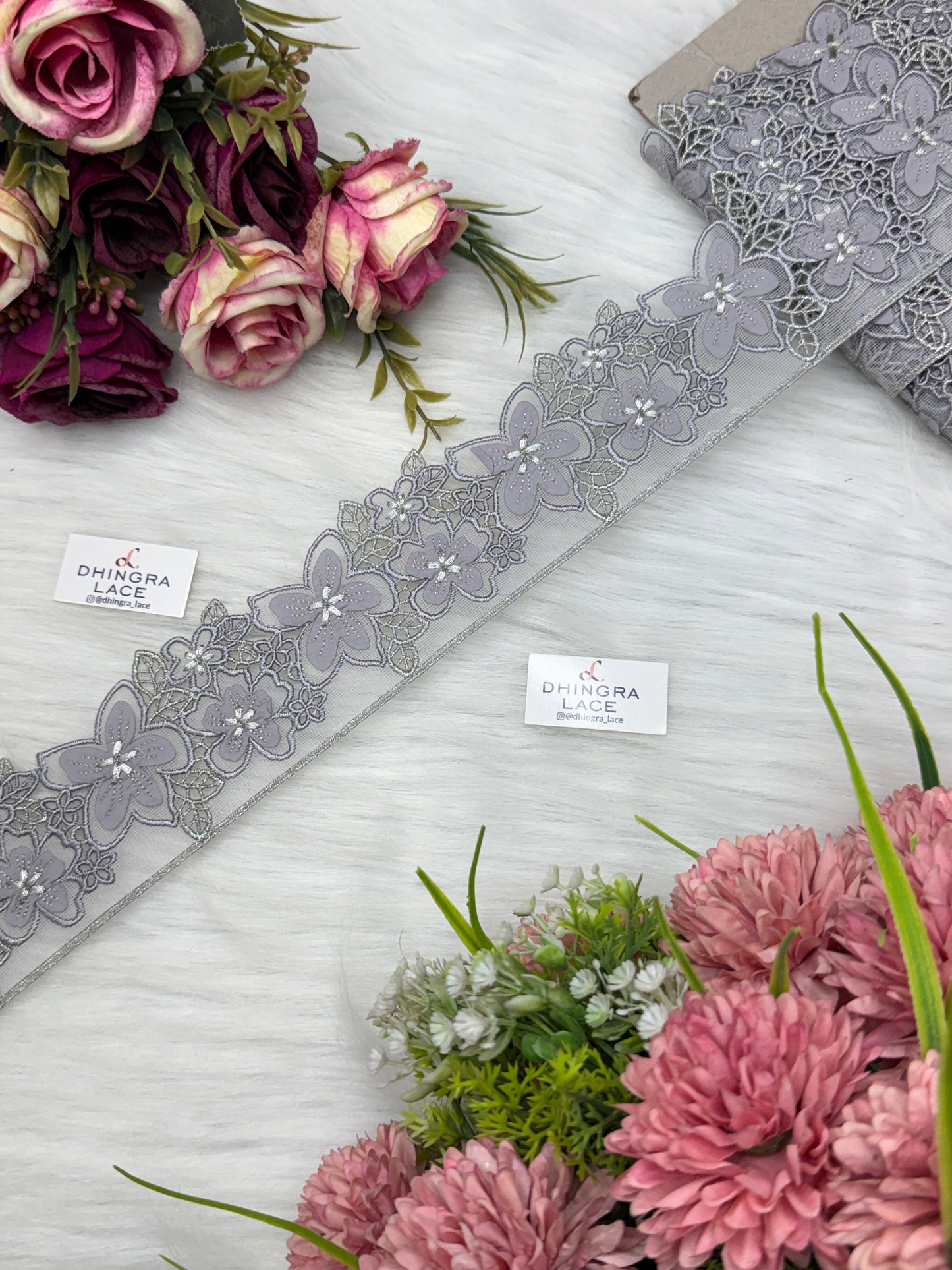 Beautiful Net Based Flower Lace (1 Meter) 200626
